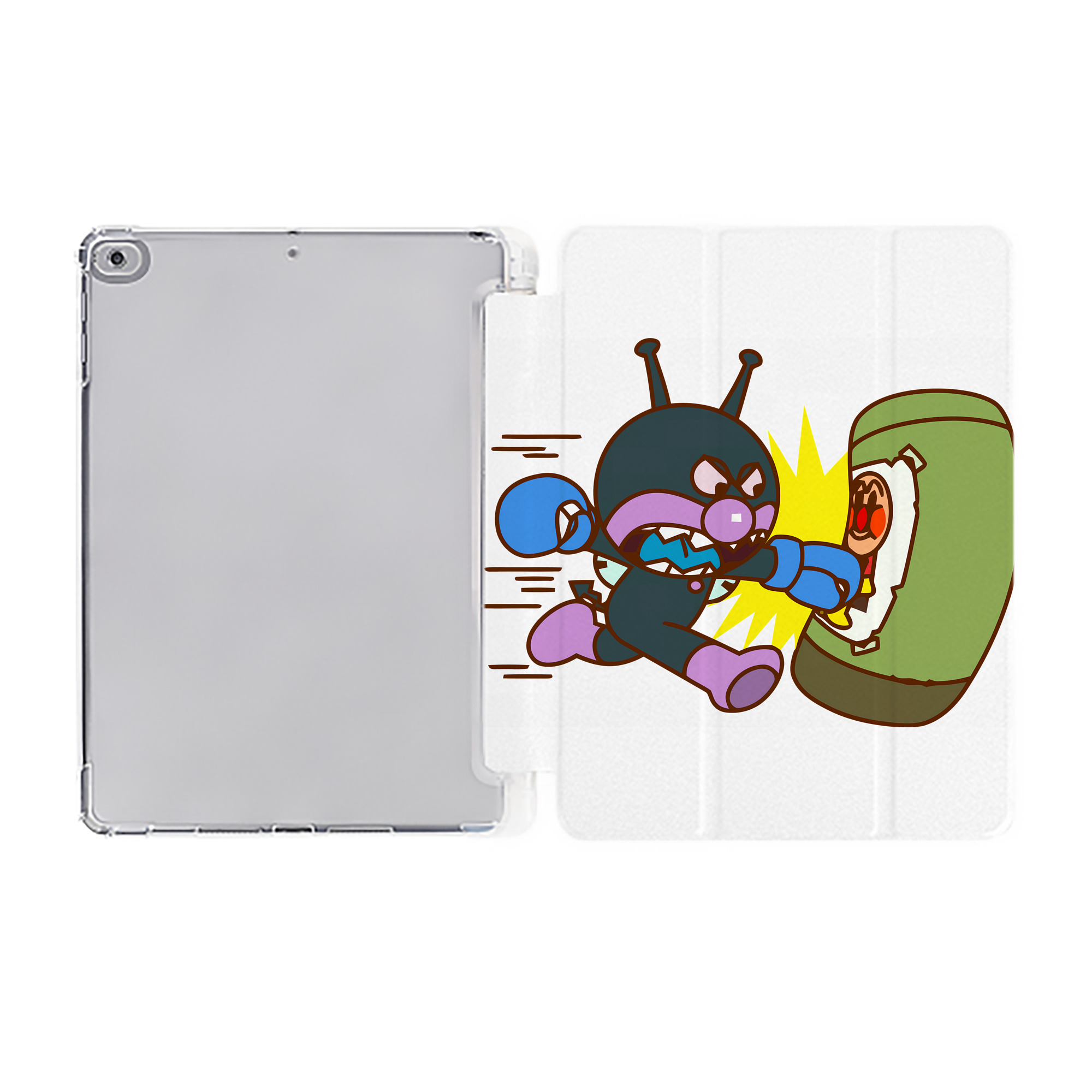 （画像用） アンパンマン Anpanman IPad ケース ペン収納付き 三つ折りスタンド PUレザー×シリコン 対応機種9.5/10.5/10.9インチ